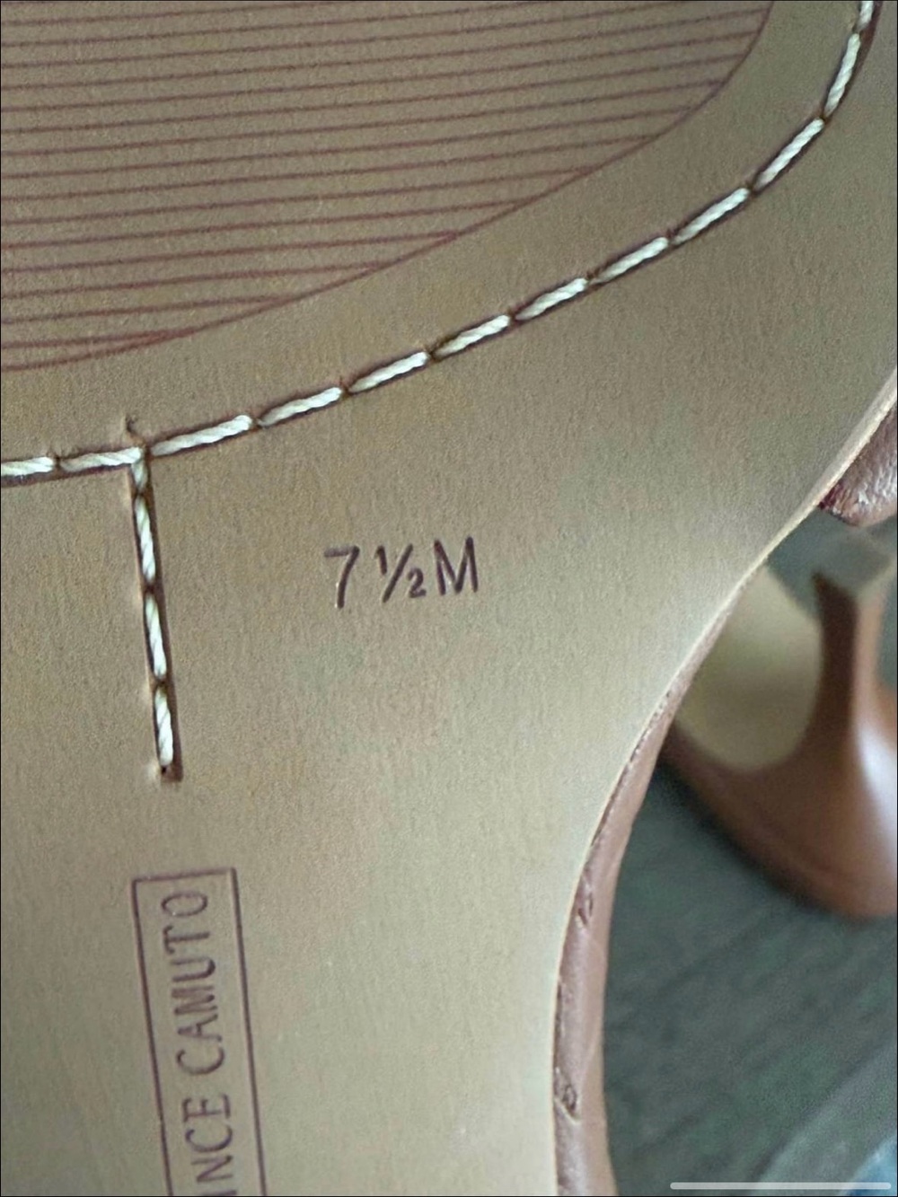 Vince Camuto Cognac Brown Woven Leather Slide Mules - Picture 4 of 4